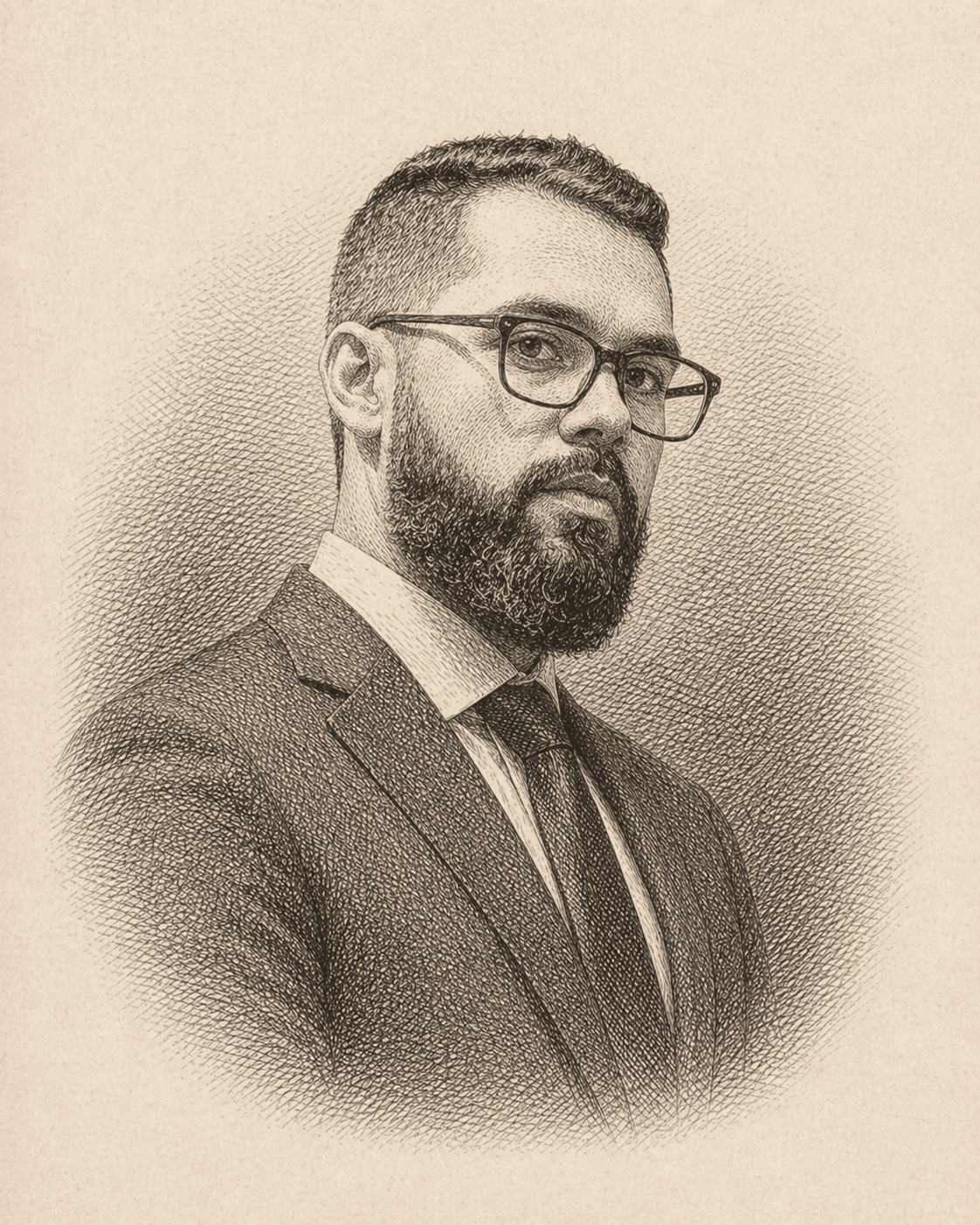 Retrato editorial em gravura de Pedro Bacelar